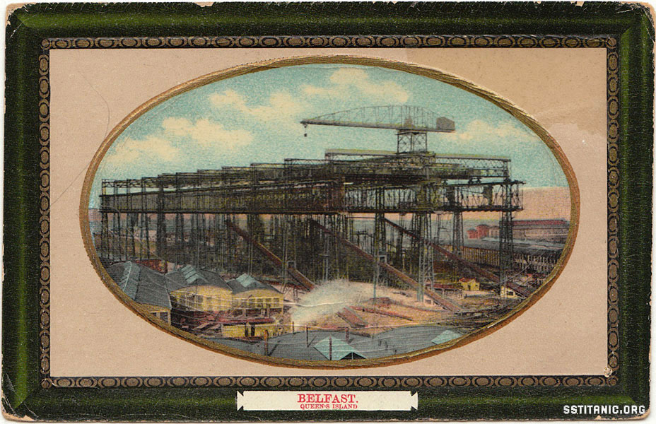 arrol great gantry milton sellwell postcard harland wolff titanic 1912