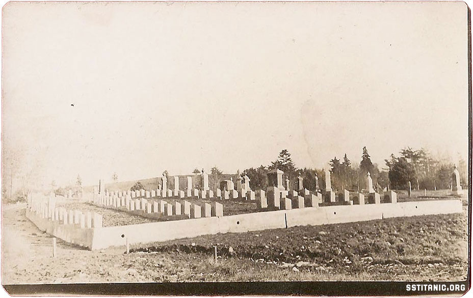 fairview cemetery gravesite graves halifax nova scotia postcard titanic 1912