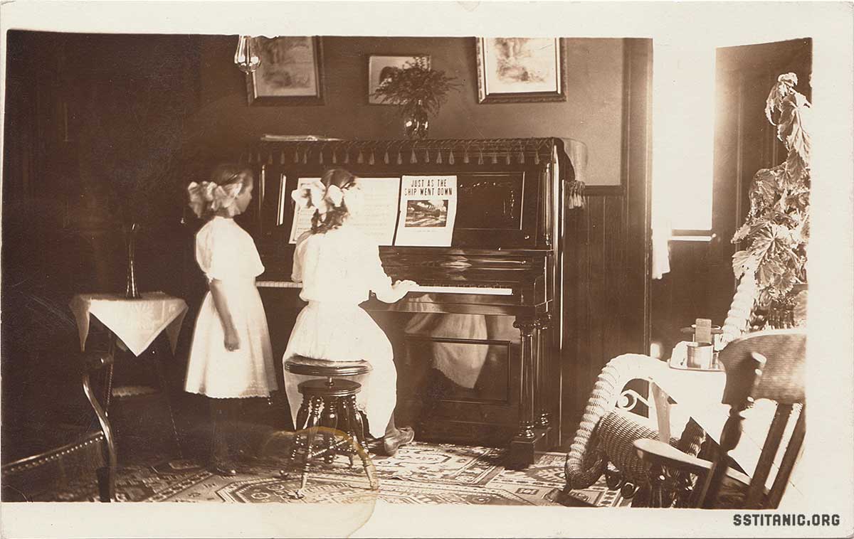 just as the ship went down sheet music rppc postcard titanic 1912