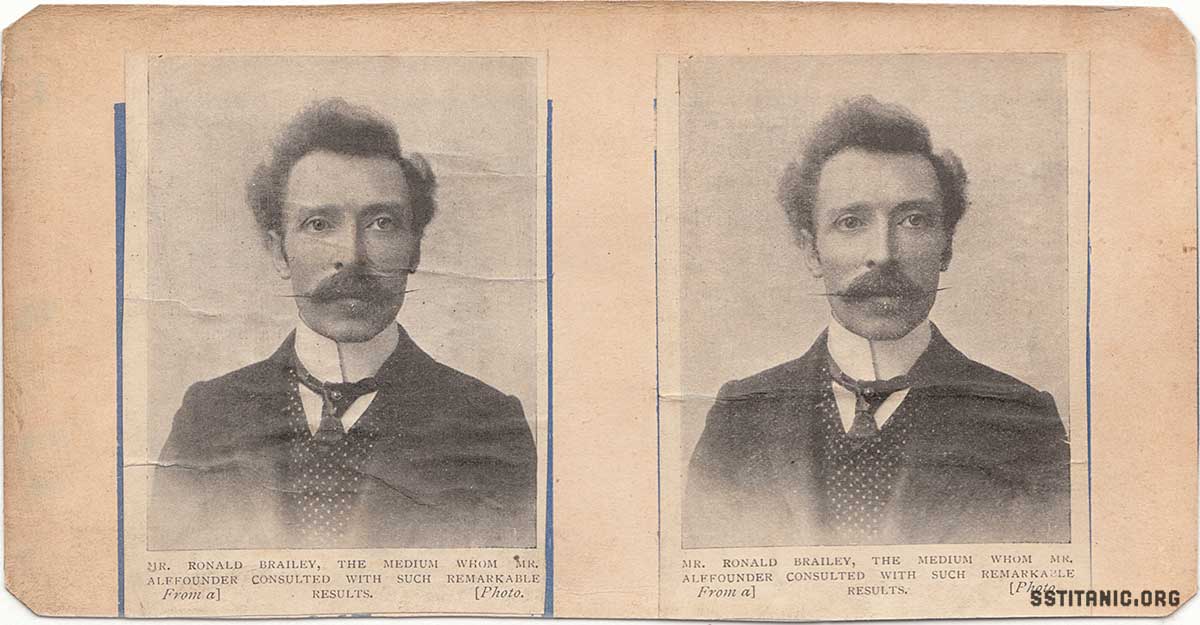 stereoview ronald brailey psychic clairvoyant titanic 1912